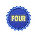 Bottle cap with word FOUR