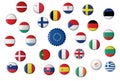 Bottle caps with different flags, the European Union and the countries that it includes. Royalty Free Stock Photo