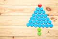 Bottle caps in shape of christmas tree Royalty Free Stock Photo