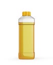 Bottle of car maintenance products on a white background. Oil, detergents and lubricants.