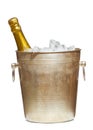 Bottle of Champagne in the bucket with ice Royalty Free Stock Photo