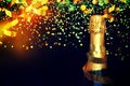 Bottle of champagne.Christmas background Royalty Free Stock Photo