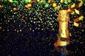 Bottle of champagne.Christmas background Royalty Free Stock Photo