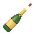 A bottle of champagne with a cork.Party and parties single icon in cartoon style rater,bitmap symbol stock illustration. Royalty Free Stock Photo