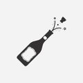 Bottle of champagne with cork. Vector illustration. Royalty Free Stock Photo