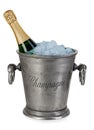 Bottle of champagne in ice bucket Royalty Free Stock Photo