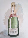 A bottle of champagne illustration