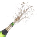 Bottle of champagne popping its cork Royalty Free Stock Photo