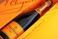 Bottle of Champagne Veuve Clicquot Brut in box