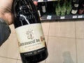 Bottle of Chateauneuf du Pape wine from Victor Berard, a local producer.