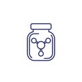 bottle of chemicals, line vector icon