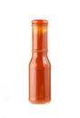 Bottle of chili sauce isolated on white