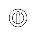 Bottle circle thin line arrows shake symbol vector Royalty Free Stock Photo