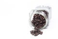 Bottle coffee beans mug Royalty Free Stock Photo