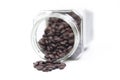 Bottle coffee beans mug Royalty Free Stock Photo