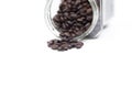 Bottle coffee beans mug Royalty Free Stock Photo