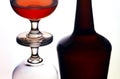 Bottle and cognac glasses Royalty Free Stock Photo