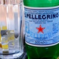 Bottle Of Cold Chilled Pellegrino Sparkling Mineral Water