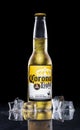Bottle of Cold Corona Light Beer