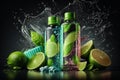 bottle container freshness cosmetic product with natural fruity smell illustration Generative AI