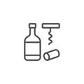 Bottle corkscrew line outline icon