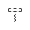 Bottle corkscrew line outline icon