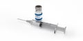 Corna Covid-19 vaccine bottle and syringe