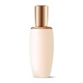 Bottle for cosmetics with gold lid. High quality