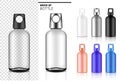 Bottle 3D Mock up Realistic transparent Plastic  or Glass Shaker in Vector for Water and Drink. Bicycle and Sport Concept Royalty Free Stock Photo