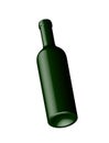 Bottle dark green glass. Vector graphic illustration. Blank mock up 3d drink vessel stock image. Realistic bottle isolated on