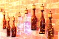 Bottle design shape. Energy-saving led lamps at the exhibition.