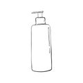 bottle with dispenser. cosmetic icon. Trendy cartoon style. Hygiene and health care illustration. beauty object soap, lotion or cr