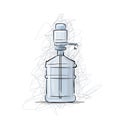 Bottle with distilled water, sketch for your
