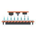 Bottle drink assembly line icon, flat style