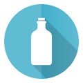 Bottle, drink blue round flat design vector icon isolated on white background Royalty Free Stock Photo