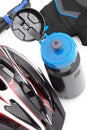 Bottle for drinking and biking accessories. Royalty Free Stock Photo