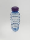 Bottle drinkwater from the top angel with studios lighting and white background Royalty Free Stock Photo