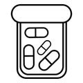 Bottle drug icon , outline style Royalty Free Stock Photo