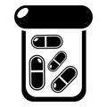 Bottle drug icon , simple style