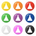 Bottle elixir icons set 9 colors isolated on white. Collection of glossy round colorful buttons. Vector illustration for any Royalty Free Stock Photo