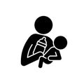 Bottle feeding black glyph icon