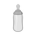 Bottle feeding icon, black monochrome style