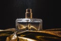 Bottle of wet perfume Royalty Free Stock Photo