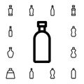 Bottle flat vector icon in glass drink pack Royalty Free Stock Photo