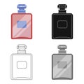 Bottle of french perfume icon in cartoon style isolated on white background. France country symbol stock vector