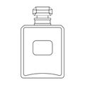 Bottle of french perfume icon in outline style isolated on white background.