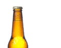 Bottle of fresh beer with drops,isolated Royalty Free Stock Photo