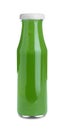Bottle of fresh celery juice isolated on white