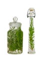 Bottle with fresh herbs for medicine Royalty Free Stock Photo