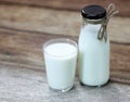 Bottle of fresh milk and glass Royalty Free Stock Photo